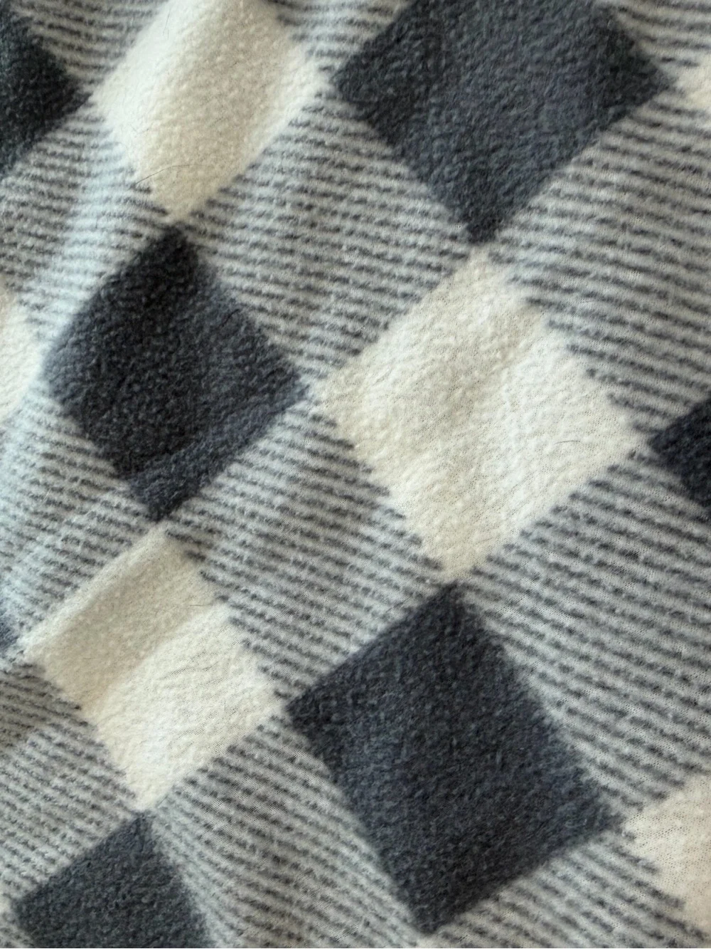 Grey and White Fleece Blanket 50”x60”
